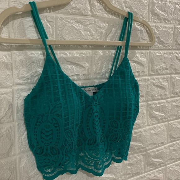 EXCELLENT CONDITION DOUBLE STRAP CAMERON GREEN PADDED BRALET | BANDEAU | TEAL | - Picture 4 of 5